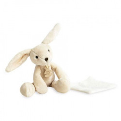 Peluche Lapin ivoire Avec Doudou - 30 cm