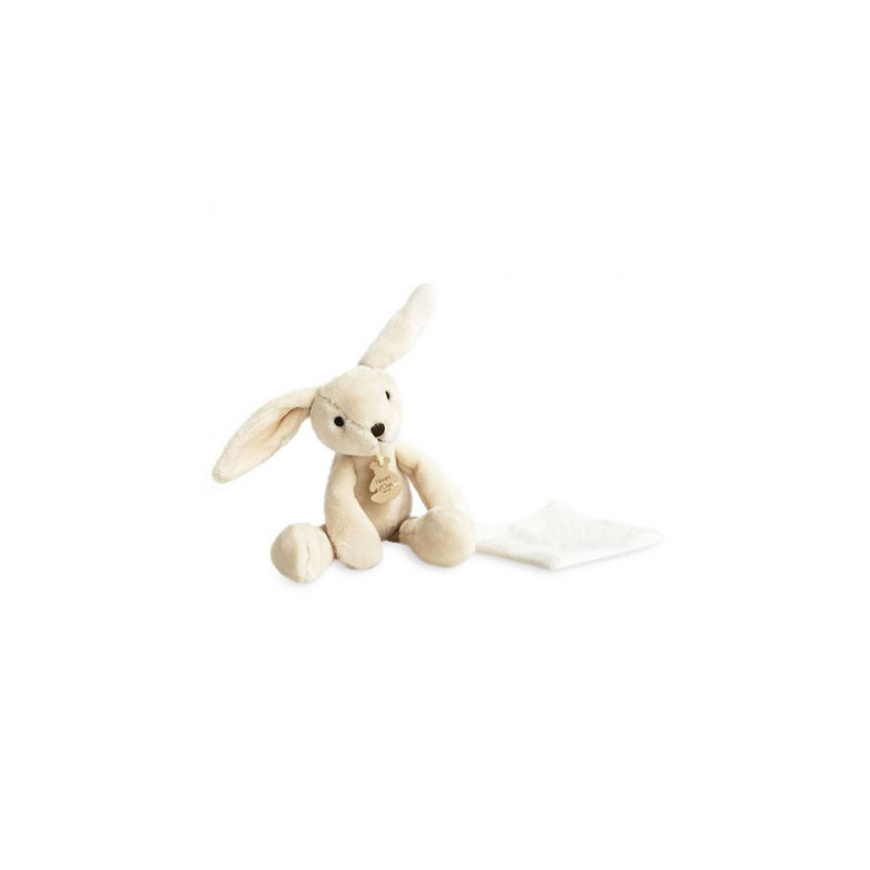 Peluche Lapin ivoire Avec Doudou - 30 cm