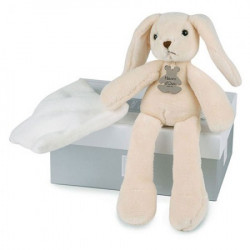 Peluche Lapin ivoire Avec Doudou - 30 cm