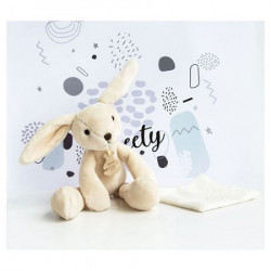 Peluche Lapin ivoire Avec Doudou - 30 cm